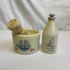 Vintage Old Spice Shaving Mug/ Original Cologne & Made Rite Nylon Shave Brush  - Picture 1 of 8