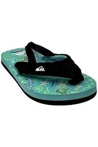 Quiksilver Toddler's Boy Molokai Layback Flip Flop Sandal Blue/Green - Picture 1 of 3