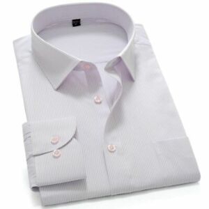 Luxury Men's Dress Shirts Long Sleeve French Cuff  Business Casual Striped Shirt