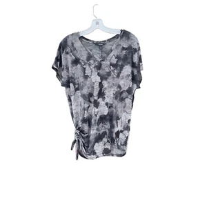 Top Simply Vera Vera Wang para mujer mediano M MD-cuello en V gris y negro tie-dye - Imagen 1 de 9