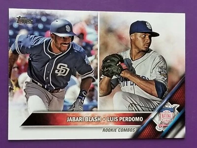 2016 Topps Update Card#US123 Jabari Blash RC / Luis Perdomo San Diego Padres - Image 1 of 2