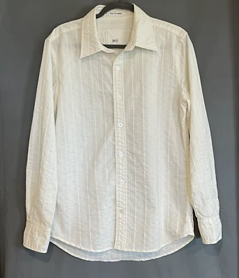 Camisa BKE Para Hombres Mediana Crema Texturizada Calce Ajustado Elastizada Abotonada Mangas Largas Foto 1 de 4