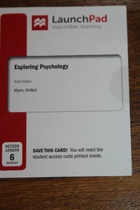 Exploring Psychology Myers, DeWall Launchpad 6-Months Access NEW Spring 2019 Ed - Imagen 1 de 2