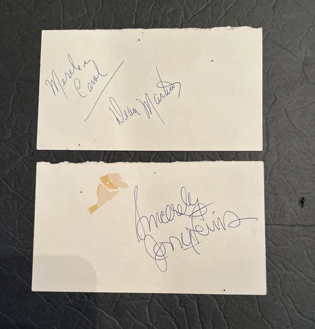 VINTAGE SIGNED DEAN MARTIN JERRY LEWIS COMING ATTRACTION CARDS JSA CHEZ PAREE Cover