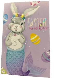 Easter Greeting Card- Easter Wishes- Bunny Mermaid - Bild 1 von 3