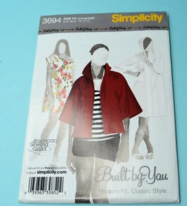3694 Simplicity SEWING Pattern misses 12-20 mini dress hoodie jacket coat FF UC - Picture 1 of 2