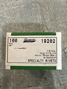 Specialty Rivet 1/8" Diameter 3/16"-1/4" Grip Black Aluminum • Package - Picture 1 of 1