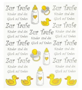  Design Sticker Stickerbogen Aufkleber Zur Taufe Spruch TKarte Einladung 371  - Bild 1 von 3
