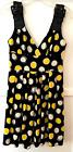 Vintage Fredericks of Hollywood Mini Dress Medium Polka Black Dot V-Neck Empress
