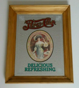 Pepsi-Cola Wall Sign & Mirror Victorian Lady Delicious Refreshing Soda 11 x 14 - Picture 1 of 10