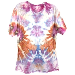 T-shirt George XL top fatta a mano tinta unita manica corta arancione ruggine rosa 204 - Foto 1 di 8