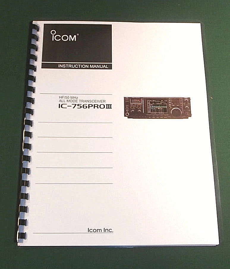 Manual de instrucciones Icom IC-756PRO III - ¡Cubiertas de cartulina premium y papel de 32 libras! Foto 1 de 1