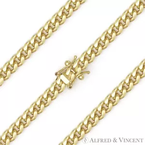 Collar de cadena chapado en oro amarillo 14k Miami Cuban Link de 4,2 mm - Imagen 1 de 2