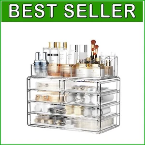 Clear Acrylic Stackable Storage Drawers - Perfect Vanity & Bathroom Organizer - Picture 1 of 9