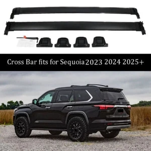 Black Cross Bar fits for Sequoia 2023-2025 Cargo Racks Roof Racks 2PCS Crossbars - Picture 1 of 11