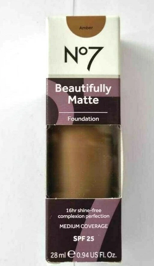 NEW No7 Beautifully Matte Foundation Medium Coverage SPF15 28ml - Choose Shade: