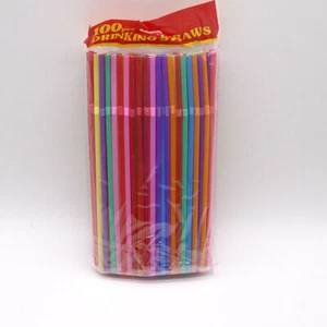 100 Straws Bendy Colourful Straws Birthday Wedding Summer Party Drink - Picture 1 of 18