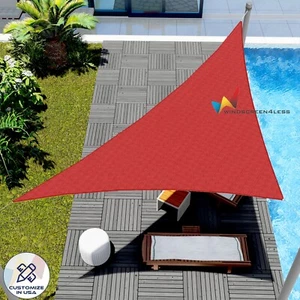 17-28 Fuß Sonnenschutz Segel Außenpool Terrasse Deck UV Block Überdachung Markise Abdeckung Rot - Bild 1 von 14