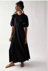 NEW FREE PEOPLE Sz S BRENTWOOD MAXI DRESS BLACK - Picture 1 of 4