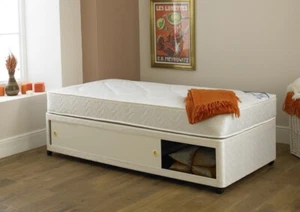 NEW 2'6FT x 5'9FT SHORTY SLIDE STORAGE DIVAN BED BOXROOM KIDS ADULTS - Picture 1 of 1