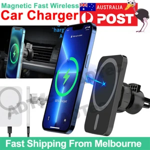 15W Magnetic Wireless Charger Car Holder For MagSafe iPhone14 13 12 Pro Max Plus - Picture 1 of 14
