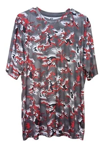 Camiseta camuflada para hombre Russell Dri-Power ajuste de entrenamiento atlético rojo y gris XL - Imagen 1 de 10