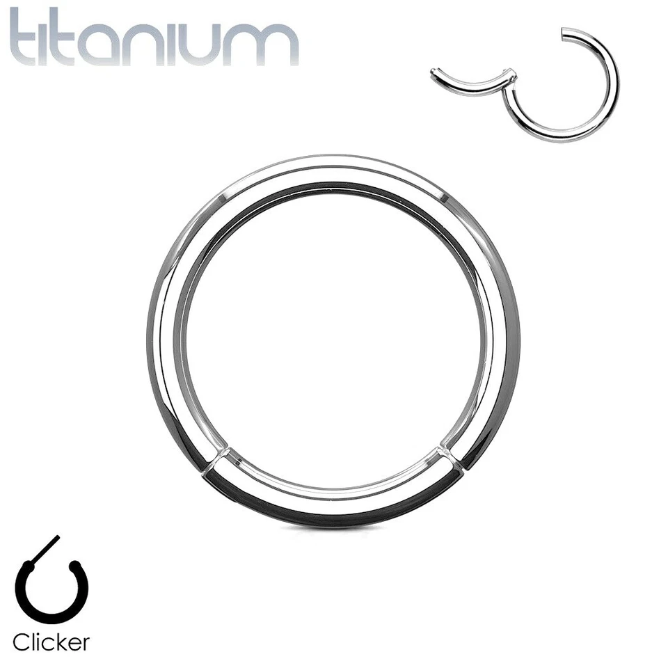 Grade 23 Titanium Hinged Segment Ring Hoop Body Piercing - Image 1 of 1