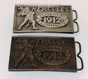 Hercules Powder Company 1912 belt buckle 1976 Bicentennial Edition Lot Of 2 - Picture 1 of 5