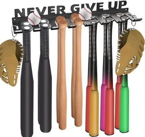 Baseball Bat Holder Wall Mount Softball Storage 16 inches x 1.8 inches, black - Picture 1 of 7