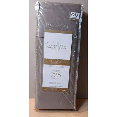 TAUPE Wamsutta Dream Zone 725 TC 100% Pima Cotton Oversized QUEEN Flat Sheet - Image 1 of 3