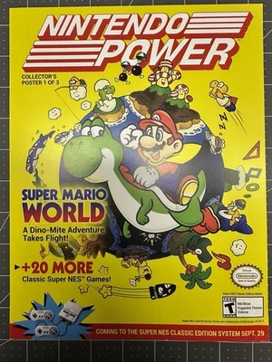 Коллекционный плакат Nintendo Power 3 из 3 SNES Classic официальный промо Super Mario - Изображение 1 из 4