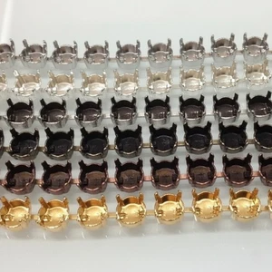 1 m Kesselkette für Armband für 10 mm Chatons Swarovski Kristalle DIY Schmuck - Picture 1 of 11