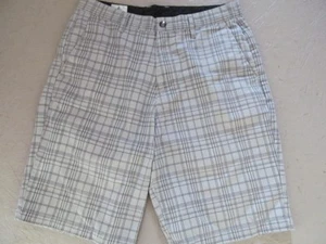 Volcom Corpo Frickin Chino Shorts Men's 34 Gray Black Plaid Cotton Blend - Picture 1 of 5