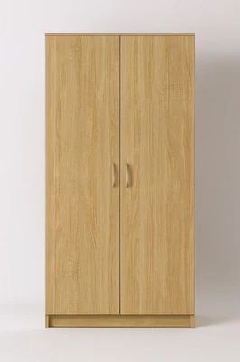 Venice 2 Door Wardrobe in oak white and grey - Image 1 of 4