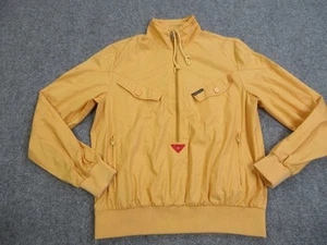 Vintage Members Only Jacket Mens Large Orange Yellow Half Zip Windbreaker 80s - Picture 1 of 16