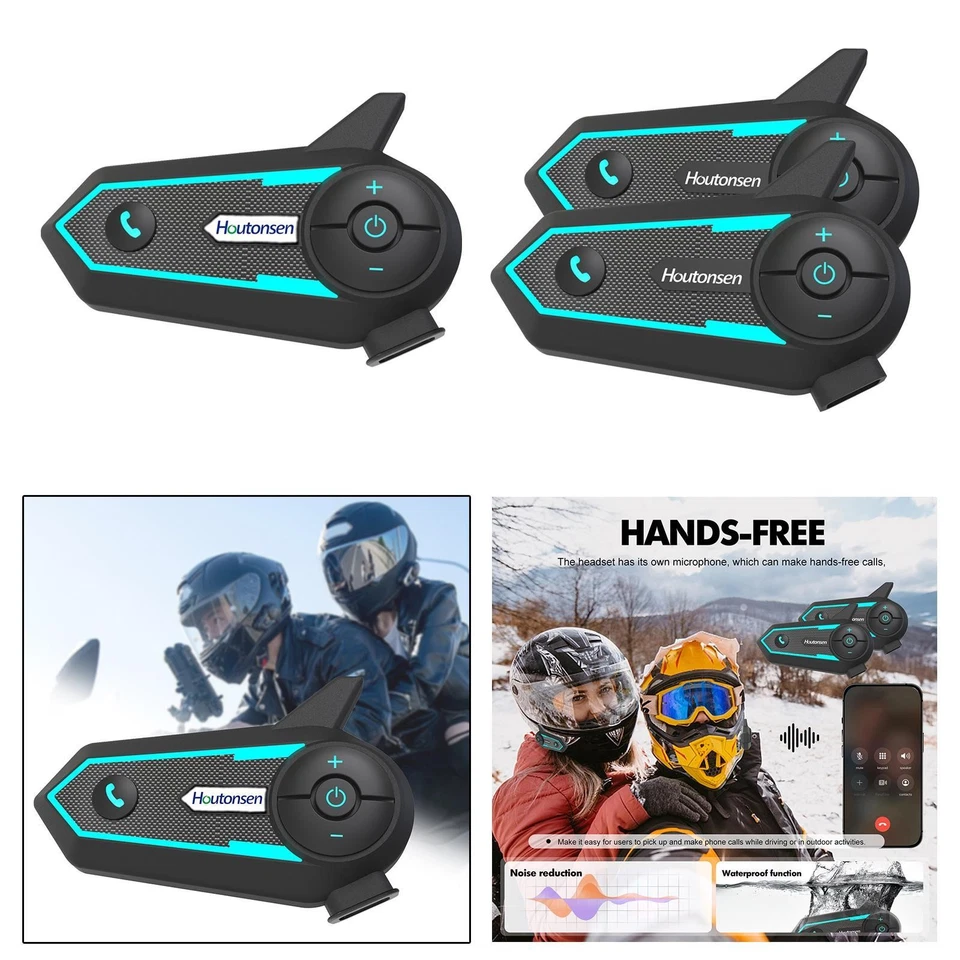 Motorcycle Bluetooth Intercom Headset Handsfree Group Helmet Communication - Bild 1 von 1