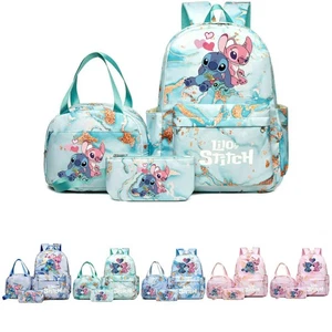 3-teiliges/Set Lilo Stitch Rucksack (B) - mit Brotzeittasche für Mädchen Junge Student - Bild 1 von 9