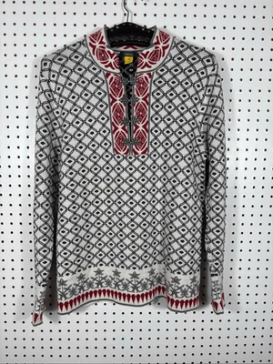 Cabela’s Mujer’s Nordic Fair Isle Suéter Cierre Mezcla Lana Merino Talla M Foto 1 de 4