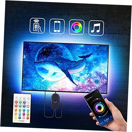 Luces LED para retroiluminación de TV tamaño 75 pulgadas-85 pulgadas con control remoto, para espejo, PC,  Foto 1 de 4