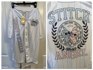 Stitch And Angel Baseball Trikot Shirt mit Knopfleiste Gr. L Disney Chill Vibes Neu mit Etikett - Bild 1 von 5