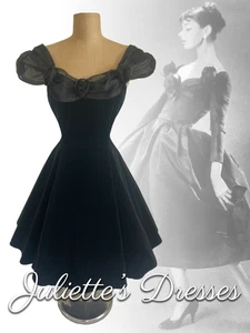 Vintage Charlotte Halton Velvet & Tulle Vintage Party Evening Ball Dress Size 12 - Picture 1 of 5