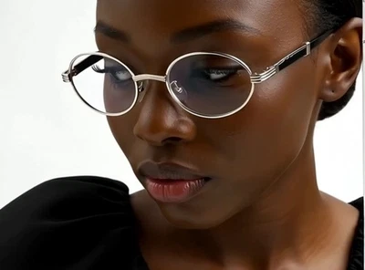 Gafas Lente Transparente Marco Plateado Mujeres Tonos Exterior Hip Hop Elegante Retro Foto 1 de 4