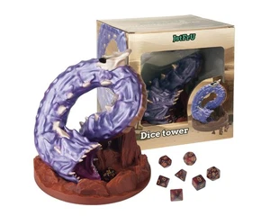 Purple Worm Dice Tower (with 7pcs Dice) for TRPG -DND COC D&D -Dungeons and D... - Picture 1 of 6