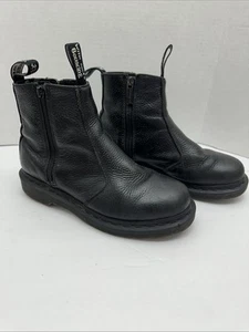 Doc Dr. Martens 2976 Damen-Chelsea-Boot mit Reißverschluss seitliche Reißverschlüsse schwarzes Leder US 7 - Bild 1 von 11