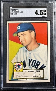 1952 TOPPS Baseball Card #49 - JOHNNY SAIN NY New York Yankees SGC 4.5 - Picture 1 of 2