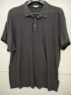 James Perse Shirt Mens 2XL Gray Polo Short Sleeve Linen Blend Stretch Made Japan - Image 1 of 4