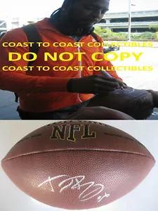 Calcio autografato firmato Dwayne Bowe Kansas City Cheifs LSU Tigers prova di certificato di autenticità - Foto 1 di 2