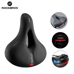 ROCKBROS Bike Bicycle Saddle Seat Comfort Shockproof Cruiser Reflective Cushion - Picture 1 of 16
