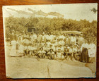Original C. 1910 Sepia Photo ~ Large AFRICAN AMERICAN FAMILY GATHERING on Farm