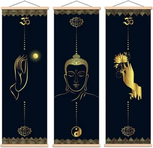Buddha Wall Art Zen Yoga Decor Printed on Canvas, 15.7" x 24" - Picture 1 of 1